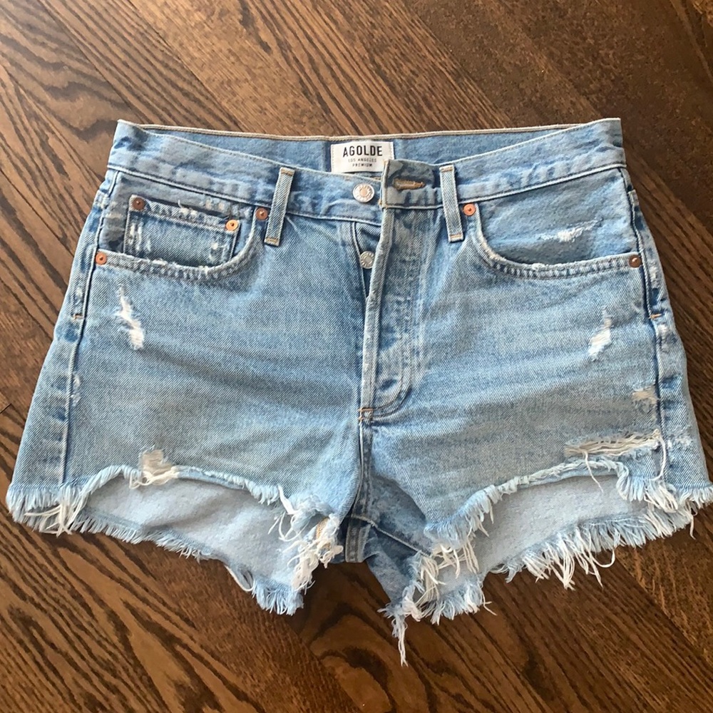 Parker Vintage Frayed-Hem Denim Shorts